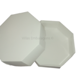 Embalagem para batata suíça delivery caixa box descartável oitavada branca