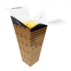 Embalagem Fritas Delivery - 18,5 x 5,5 x 9,5 cm - 100 Unidades