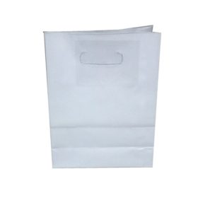 Sacola Branca com Alça Vazada M - 24 x 10 x 31 cm - 10 Unidades