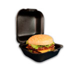 Hamburgueira de Isopor M - 10,5 x 10,5 x 7 cm - 100 Unidades