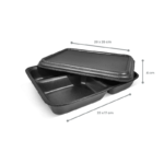 Embalagem Obentô de Isopor (Marmita) - 26,5 x 20,4 x 4,3 cm - 50 Unidades - Imagem 2