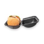 Hamburgueira Redonda de Isopor Preta- 13,5 x 9 x 13,5 cm - 100 Unidades