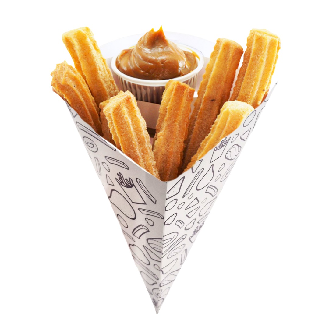 Cone churros espanhol Embalagem Cone para Batata 03 - 10 x 8 x 26 cm - 100 Unidades - Imagem 1