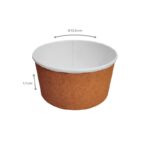Pote Redondo G Kraft para selagem 800ml (acompanha tampa) - Pct./ 100 unid. - Imagem 2