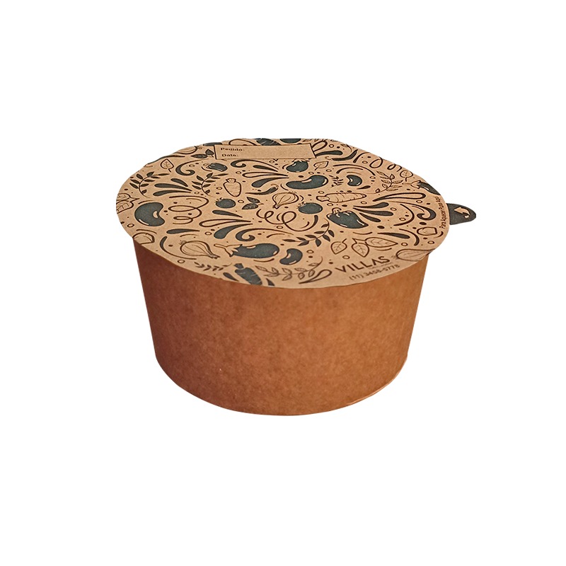 pote 800 ml selada Pote Redondo G Kraft para selagem 800ml (acompanha tampa) - Pct./ 100 unid. - Imagem 1