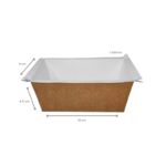 Marmita Retangular Kraft para selagem 1.000 ml Profunda (acompanha tampa) - Pct./ 100 unid. - Imagem 2