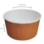 Pote Redondo G Kraft 800ml (acompanha tampa personalizada) – Pct./ 100 unid.