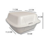 Hamburgueira de Isopor G Branca - 12 x 12 x 8 cm - 100 Unidades - Imagem 4