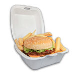 Hamburgueira de Isopor G Branca - 12 x 12 x 8 cm - 100 Unidades