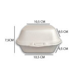 Hamburgueira de Isopor M Branca- 10,5 x 10,5 x 7 cm - 100 Unidades - Imagem 5