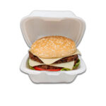 Hamburgueira de Isopor P Branca - 9 x 9 x 6,5 cm - 100 Unidades