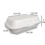 Marmita Retangular de Isopor P Branca- 18 x 8 x 7cm - 100 Unidades - Imagem 4