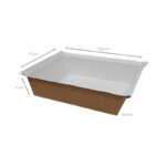 Marmita Retangular Kraft para selagem 650ml (acompanha tampa) - Pct./ 100 unid. - Imagem 2