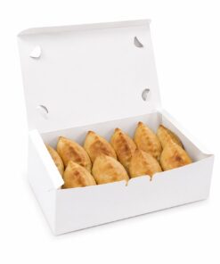 Caixa para salgado 01 Branca- 18,5 × 10 × 5 cm - 100 unidades