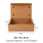 Caixa para salgado 02 Kraft 24 × 12 × 8 cm - 100 unidades - Imagem 3