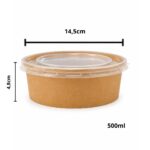 Embalagem Bowl Kraft 500ml - 14,5 cm x 4,8 cm - 50 Unidades - Imagem 2