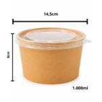 Embalagem Bowl Kraft 1000ml - 14,5 cm x 8 cm - 50 Unidades - Imagem 3