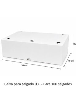 Caixa Para Salgado 02 Branca -  30×19×10 cm - 100 unidades -