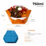 Embalagem Bowl Gourmet 750 ml Azul Claro  – 14,5 x 12,5 x 5,5 cm – 100 Unidades - - Imagem 3