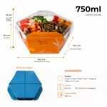 Kit Bowl Gourmet 750 ml Azul Claro  – 14,5 x 12,5 x 10 cm – 100 Unidades - - Imagem 3